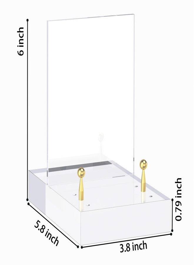 SVENJBB Acrylic Easel Display Stand with Adjustable Gold-Toned Pegs - Crystal Clear Acrylic with Floating Appearance, Ideal for Photos, Cookbooks, Invitations, and Plates, 1Pack - Image 4